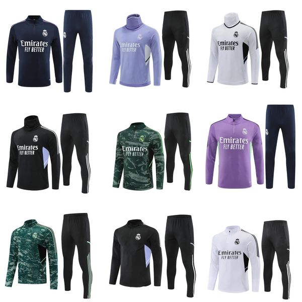 

2023 real madrids football tracksuit 22 23 24 chandal futbol soccer survetement real madrids modric training kids kits, Black