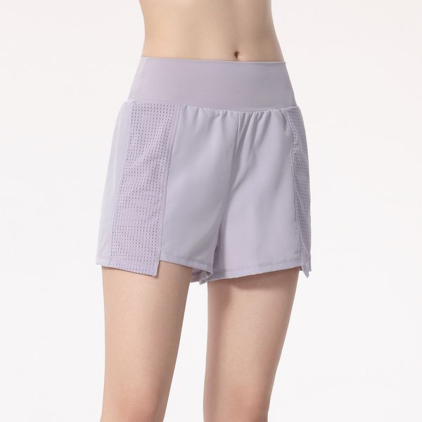 

lu yoga sports shorts outfits high waist lu sportswear exercise fitness wear short pants girls running elastic prevent mesh breathable doubl