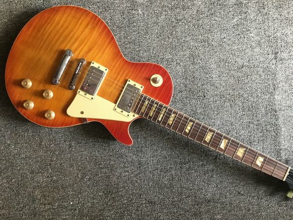 

handed relics electric guitar relic by hand new arrival custom in cherry burst color with rosewood fingerboard guitarra