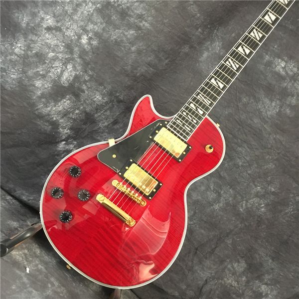 

new red left hand electric guitar, gold explosion guitar,left hand guitar real p shows all colors can be