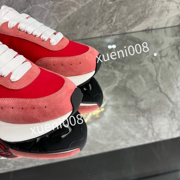 

new womens casual shoes calfskin banded sneaker white black blue grey designer sneaker luxury trainers low fashion mens women sneakers2023, Red;white