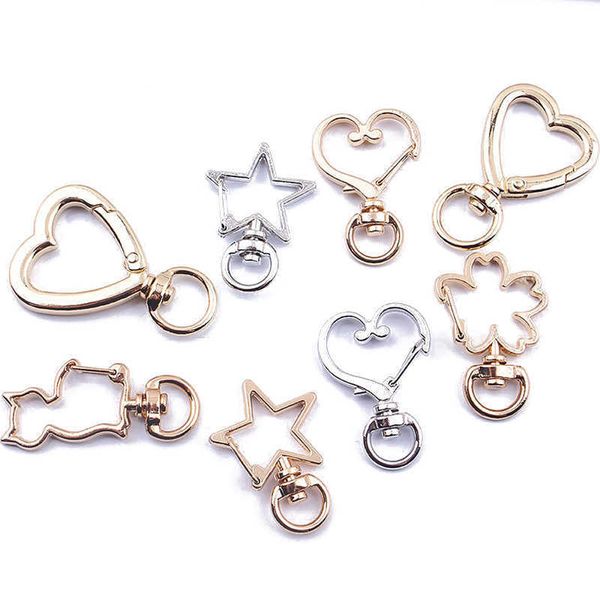 

key rings 5pcs/lot snap hooks trigger clips buckles lobster clasp hooks for keychain diy bracelet jewelry making accessories 27*44mm aa23032, Slivery;golden