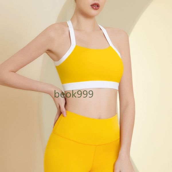 

ll shockproof cross straps bra yoga outfit running gym sport tank widen hem push up workout fitness undershirt women crop brassiere