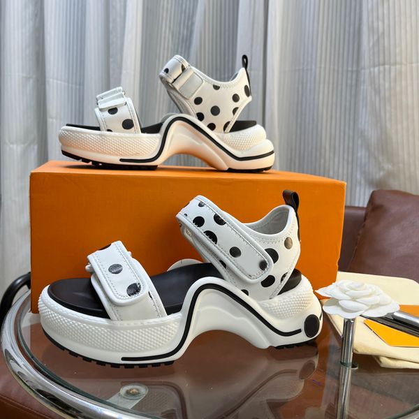 

lu multicolor archlight sandals black white dots logo dad sandal 2 strap platforms thick bottom slides mule slippers sports shoes strappy fl