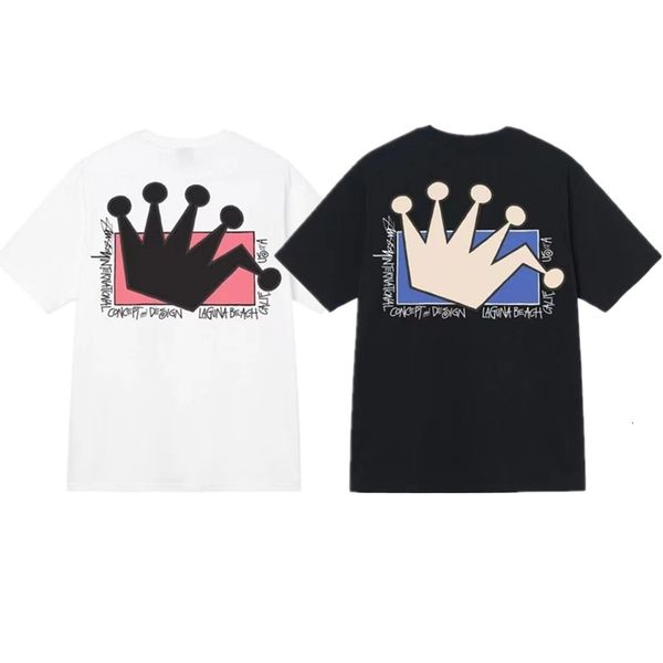 

mens tshirts 23ss coastline tee shoreline printed and womens short sleeve limited edition lovers tshirt 230330, White;black
