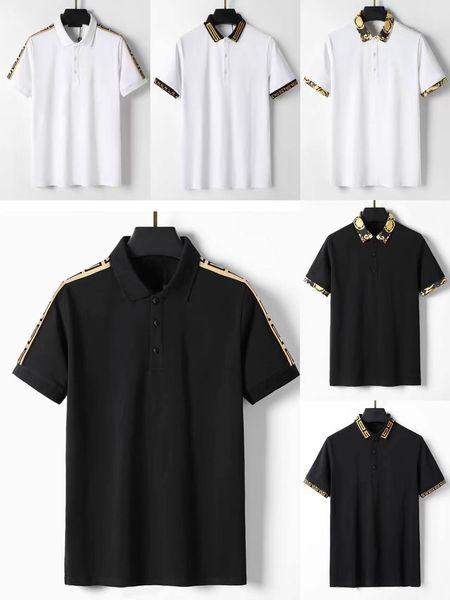 

2023 official same fashion designer men's polo shirt men's short sleeve t-shirt original single lapel shirt sports polo shirt size, White;black