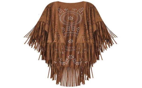 

shawls camel suede floral hollow out fringe tassel shawl women vintage capes ponchos autumn bohemian cardigan cloak boho 2302014408771, Blue;gray