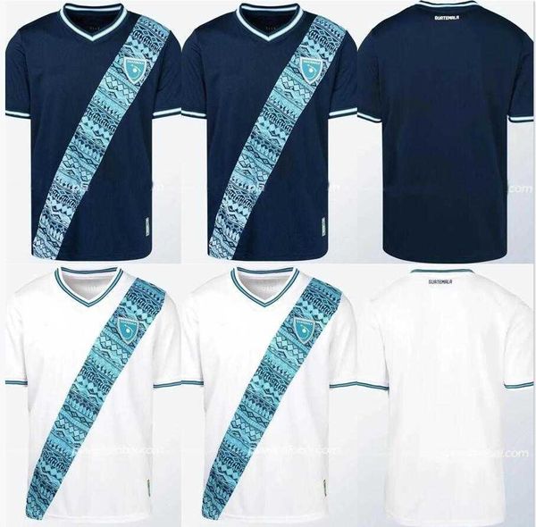 

2022 2023 guatemala national team mens soccer jerseys lom oscar santis home white away blue football shirts short sleeve, Black;yellow