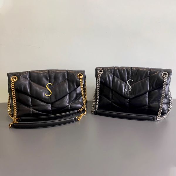 

chain loulou puffer black designer bag man yslity purse sheep leather satchel envelope bags for women luxury tote handbag sling cross body c