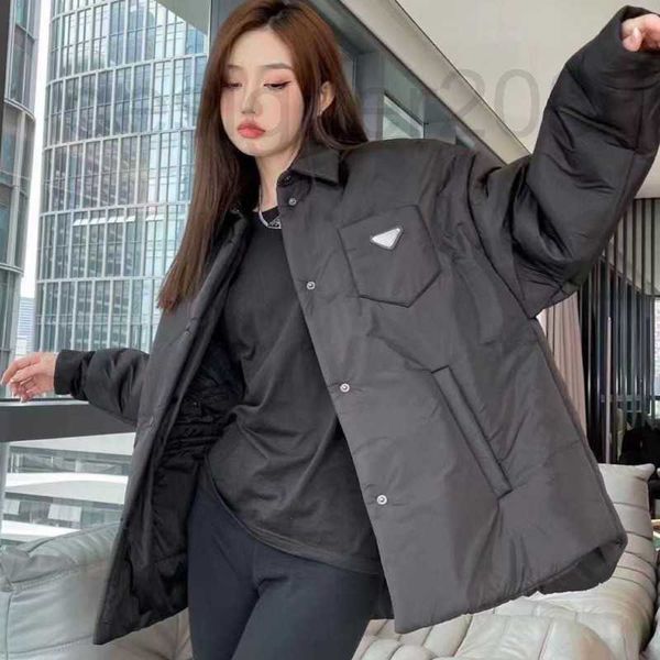 

women's jackets designer winter down jacket womens parkas jackets triangle embroidered windbreaker women down coat fashion loose parka, Black;brown