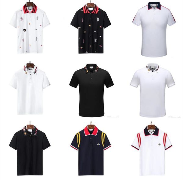 

mens designer polos brand small horse shirt rockstar shirts casual t-shirt polo crocodile embroidery clothing men fabric letter collar tee, White;black