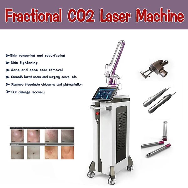 

professional fractional co2 laser machine scar stretch marks removal wrinkle treatment rf metal tube skin resurfacing equipment, Black