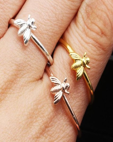 

novelty bee rings girlsladies option size goldsilver rose gold rings simple fashion jewelry accessories band rings6689402, Silver