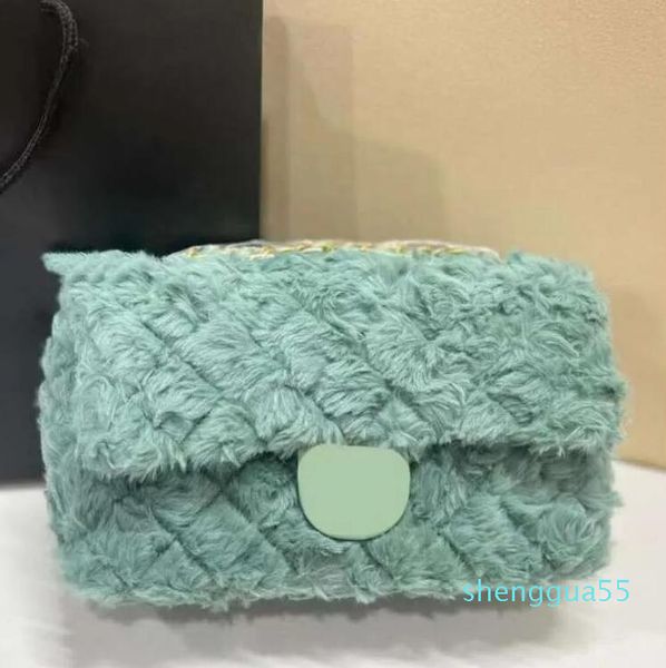 

evening bags wool designer shoulder lamb bag plush chain flap bags women handbags fabric 22 hardware crossbody fashion bam