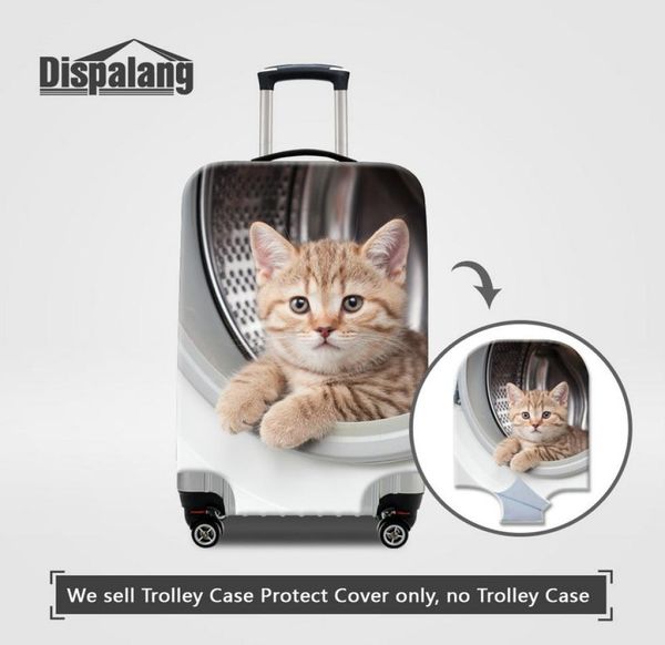 

whole luggage protector suitcase cover for 1830 inch trolley case cute cat animal printing waterproof dustproof scratchresis4163913, Black