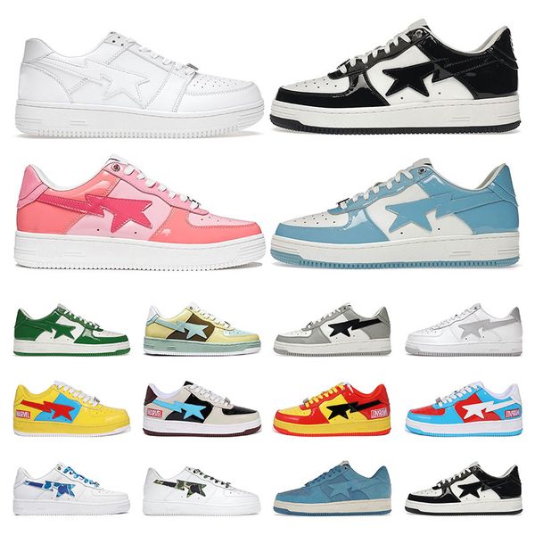 

men designer fashion shoes women bapestas sneakers stas black white blue camo green beige suede navy combo pink leather mens outdoor trainer
