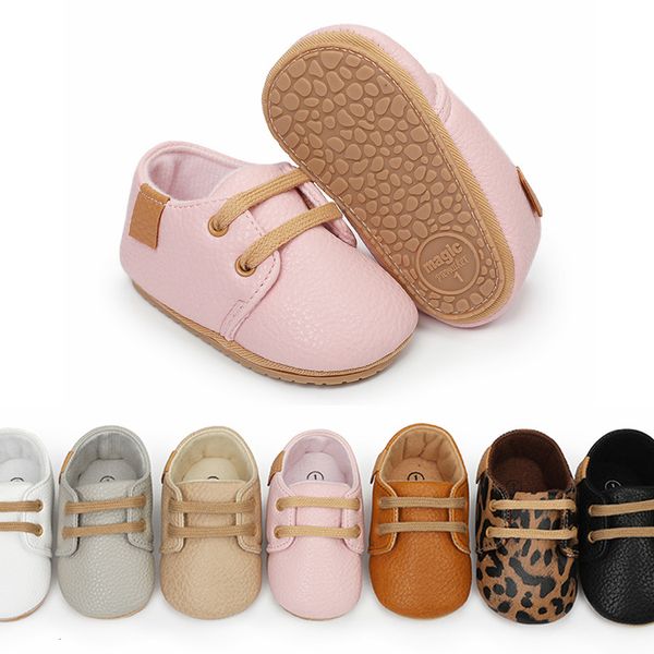 

first walkers baby shoes baby boys girls shoes leather rubber soles non slip toddler first walker baby bed shoes born 0-18 months 230330
