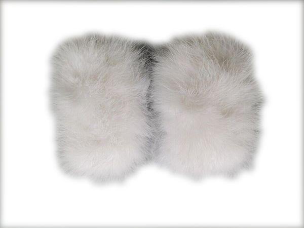 

real ostrich feather fur cuffs white a pair of sleeve for coat party dinner
