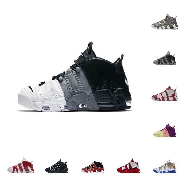 

men women 96 more uptempos basketball shoes scottie pippen sneakers peace love trainers premium wheat unc black white multi-color designer s