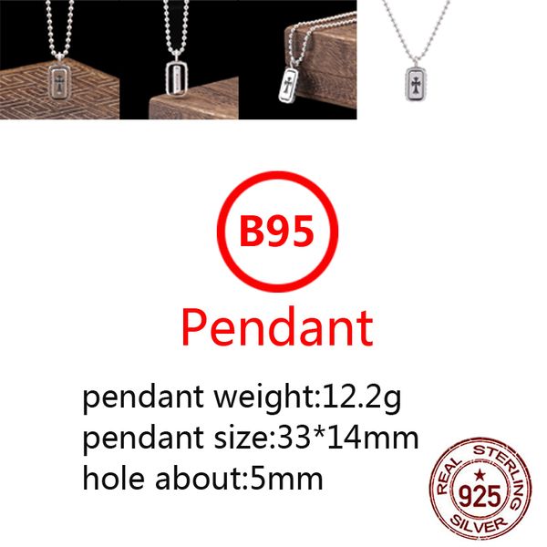 

b95 s925 sterling silver pendant personalized punk style retro hip hop simple rotary hanging tag cross flower letter shape gift for lovers
