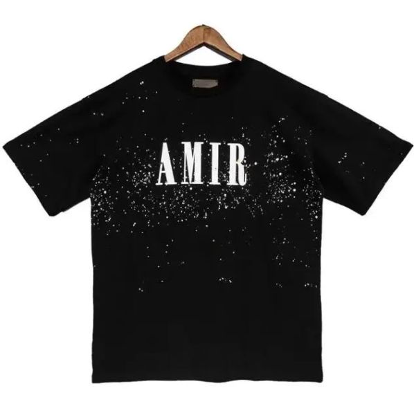 

summer amari designer men's t-shirts printed fashion man s t-shirts cotton casual womens tees short sleeve luxury hip hop streetwear, White;black