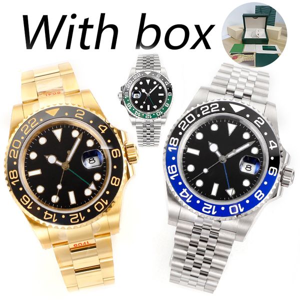 

st9 designer mens watch gmt 41mm ceramic word ring blue crystal mirror waterproof enlarged calendar fully automatic mechanical watch montre, Slivery;brown