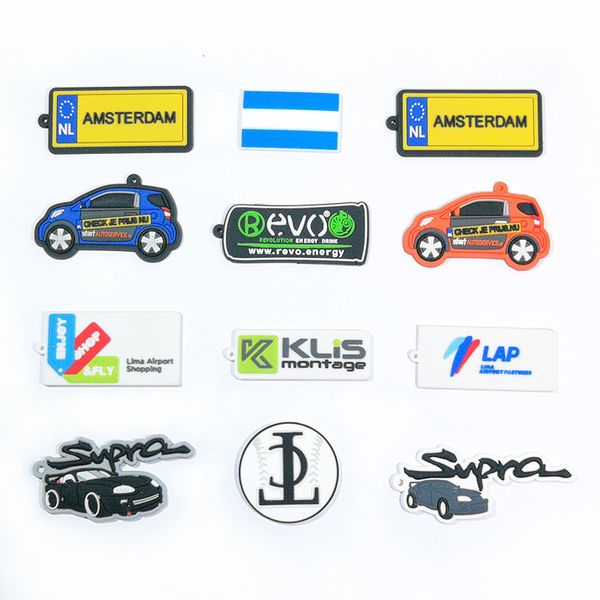 

shoe parts accessories custom make pvc soft charms badge on your design cartoon key chains ring cover cap 100% eco friendly non-toxic 230330, White;pink