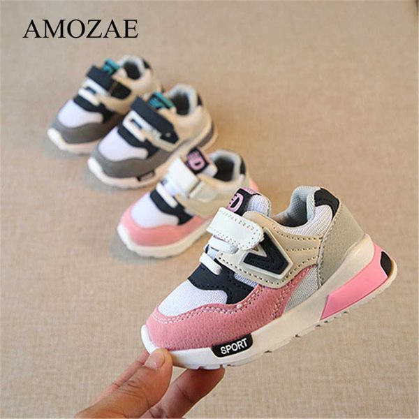 

athletic outdoor children's sport shoes spring autumn new fashion breathable kids boys net shoes girls anti-slippery sneakers baby todd, Black