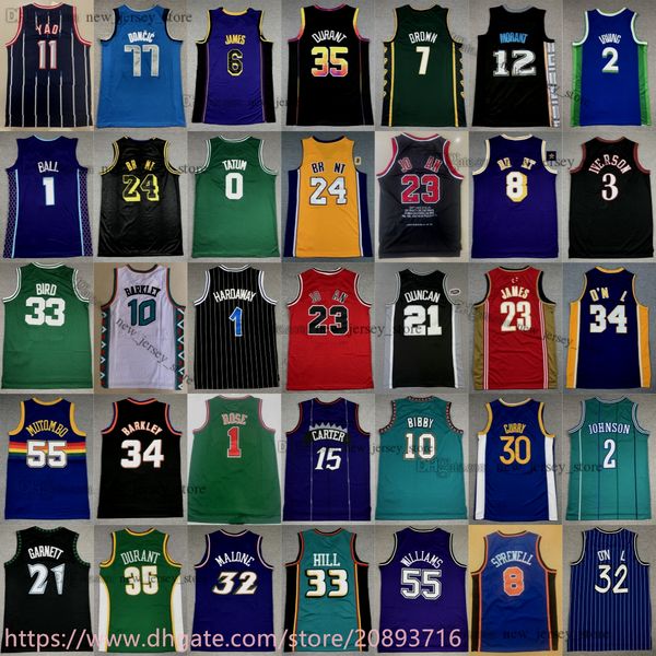 

lukadoncic jerseys new basketball kevindurant kyrieirving jamorant jamesharden paolobanchero mikalbridges alleniverson vincecarter tracymcgr, Black;yellow