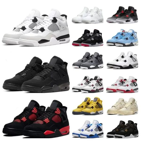 

4 4s men women basketball shoes pine green military black cat red thunder white oreo unc blue sail red cement seafoam bred grey infrared spo