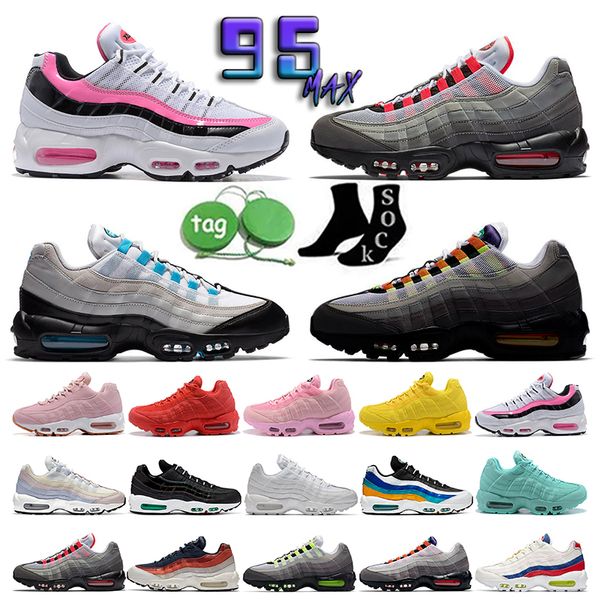 

og 95 running shoes men shades of red 95s triple black stadium green wolf grey icons blue mens trainers metallic silver outdoor sports sneak