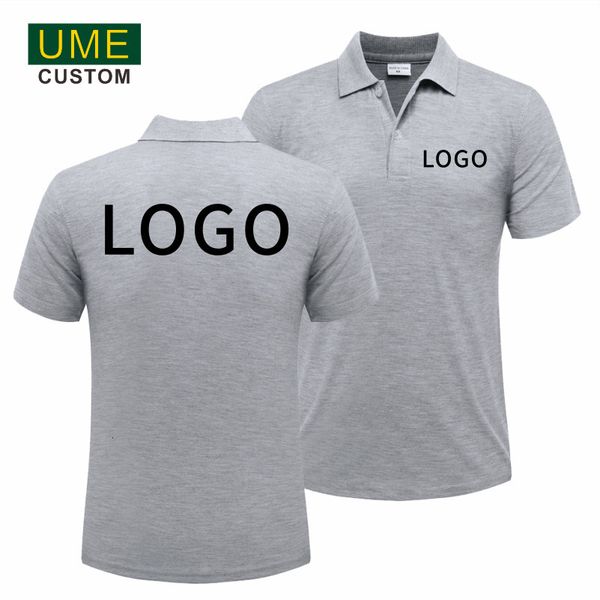 

men's polos solid color lapel polo shirt summer fashion breathable men and women short-sleeved custom embroidery printing 230330, White;black