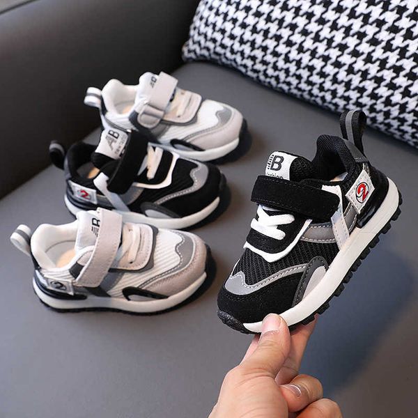 

athletic outdoor sneakers kids baby toddler shoes for boys girls breathable tennis mesh little kids casual sneakers non-slip children sport, Black