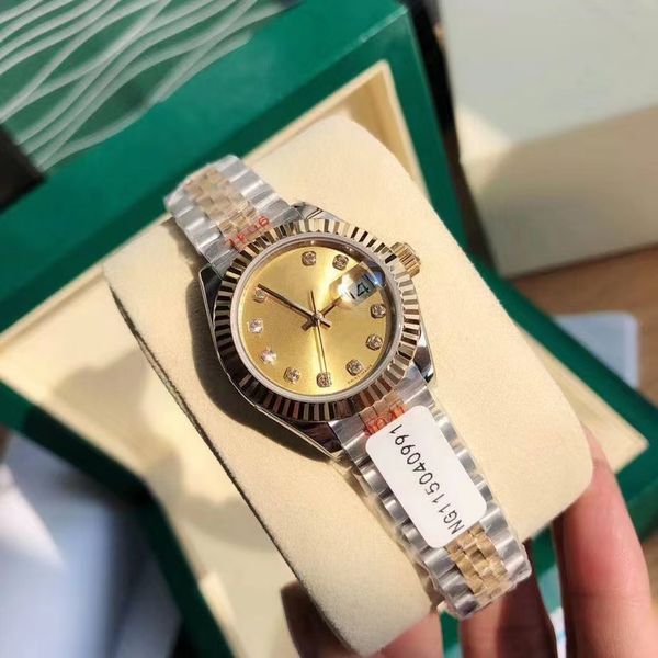 

with original box woman wristwatch 31mm waterproof luminous datejust watch mechanical automatic movement watches womens, Slivery;brown