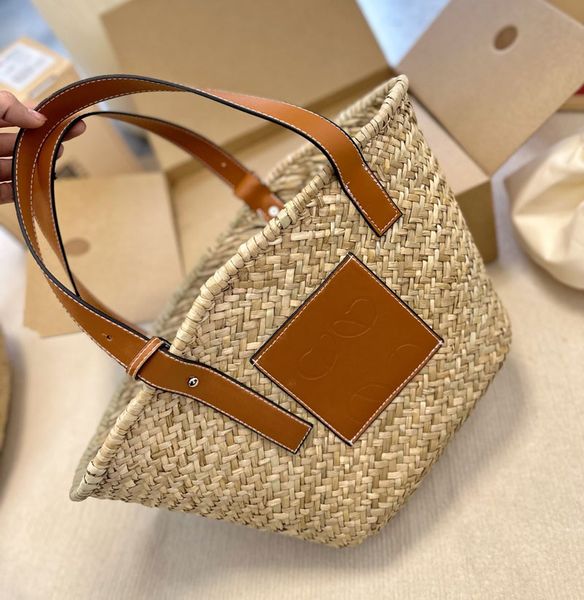 

straw totes bag women designer bags fashion large size handbag casual letter embroidery shopping bag knitting tote 3 size