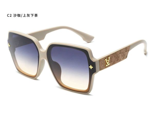 

2023 new fashion sl large trend sun curved frame glasses, White;black