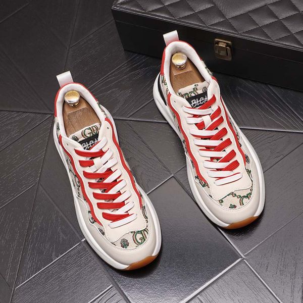 

luxury designer men's embroidery platform flats shoes trending sneakers for streets web celebrity, Black