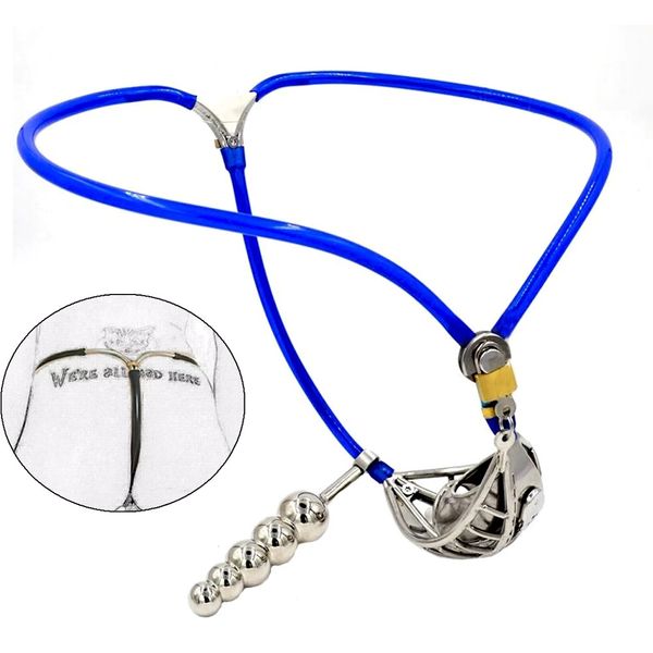 

socks toys for men stainless steel male chastity belt device with butt plug metal gay sissy chastity belts locks erotic accessorie, Black;white