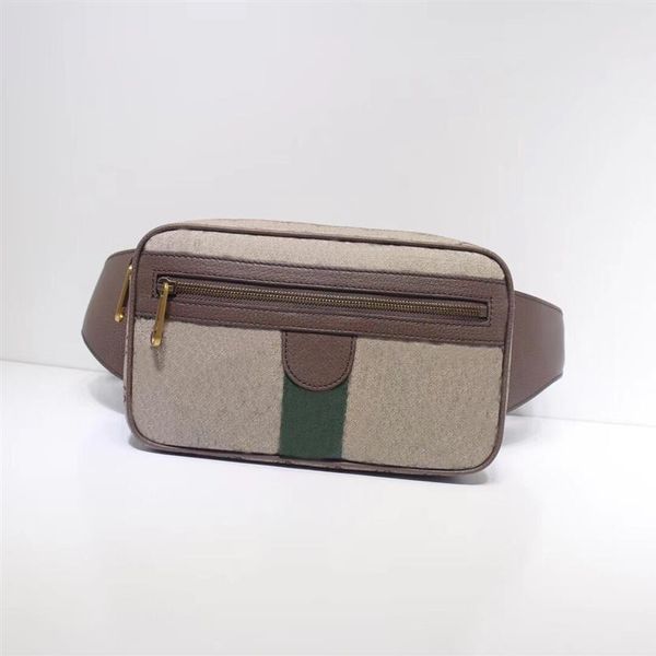 

classic beige canvas with leather men waist bag with box women belt bags luxurys designers bags men shoulder bag crossbody bag 574303l