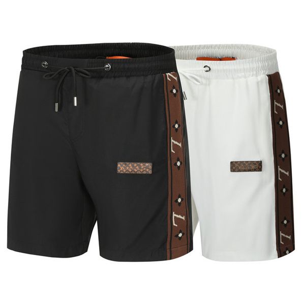 

designer men shorts new light luxury fashion print capris running breathable sports stripe casual pants, White;black