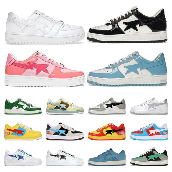 

men designer fashion shoes women bapestas sneakers stas black white blue camo green beige suede combo pink leather mens outdoors trainers