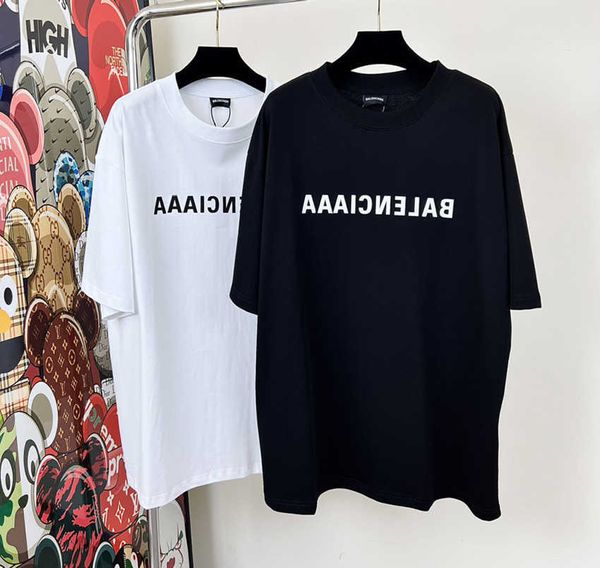 

new high version parisian home anti-letter printing short-sleeved graffiti round neck summer fashion t-shirt men and women lovers, White;black