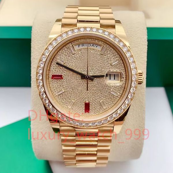

men women watch luxury 18k gold diamond watch multifunctional date adjustment calendar fully automatic mechanical movement 228348 full diamo, Slivery;brown