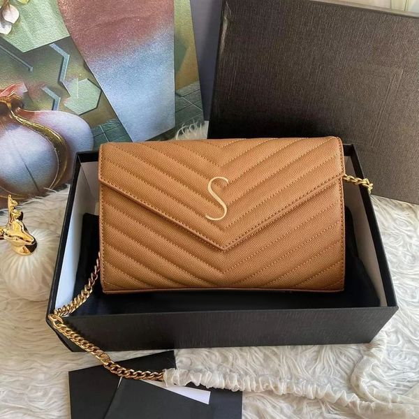 

womens woc metal logo envelope saddles bag tote mens luxury designer leather shoulder hobos purses messenger handbags crossbody clutch chain