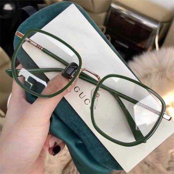 

designer glasses 2023 new anti blue light spectacle frame female myopia finished product home same green ultra male, White;black
