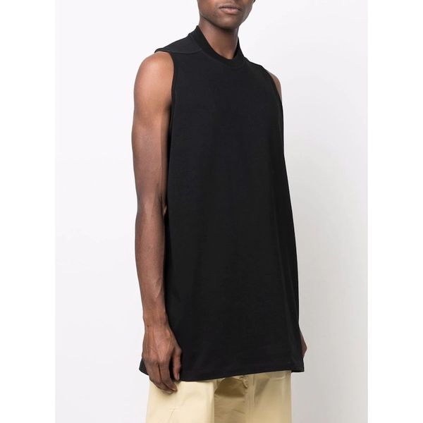 

2023fashion brand rick sleeveless men tank owens tags oversized crew neck cotton sweat absorbing casual tank top, White;black