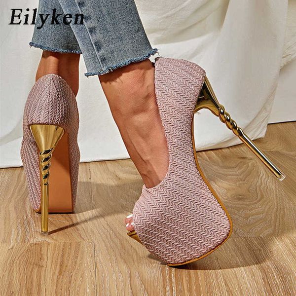 

dress shoes 2022 new platform pumps women ultra high stiletto heels 16cm shoes peep toe party bride wedding shoes femme 221130, Black