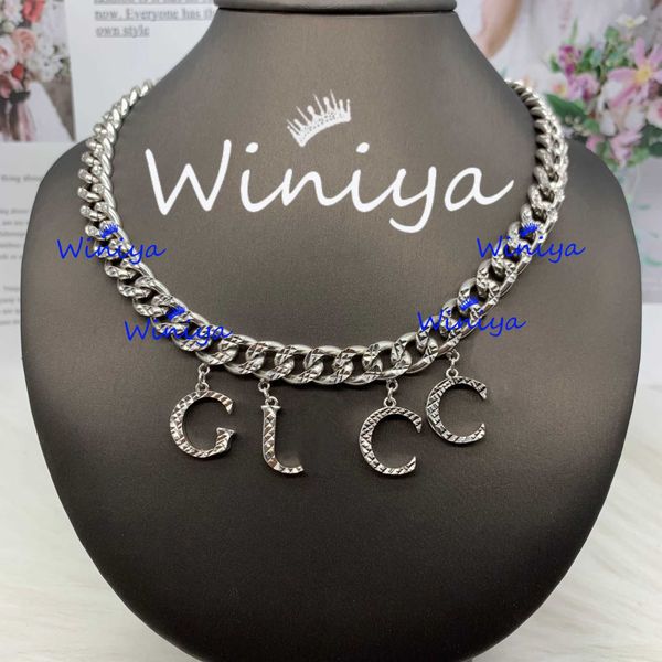 

2023 designer new g family necklace / gujia new letter tassel simple sweater chain bracelet temperament personality cool style jewelry, Silver