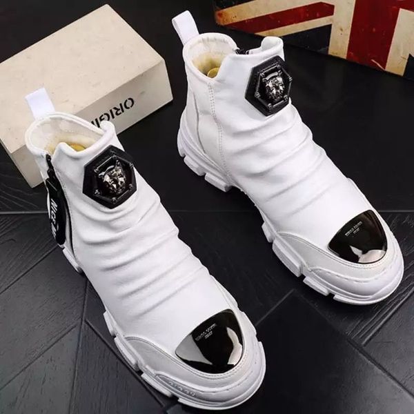 

boots mens fashion stylish shoes for men army men's casual summer male leather western vintage black punk chelsea 230330