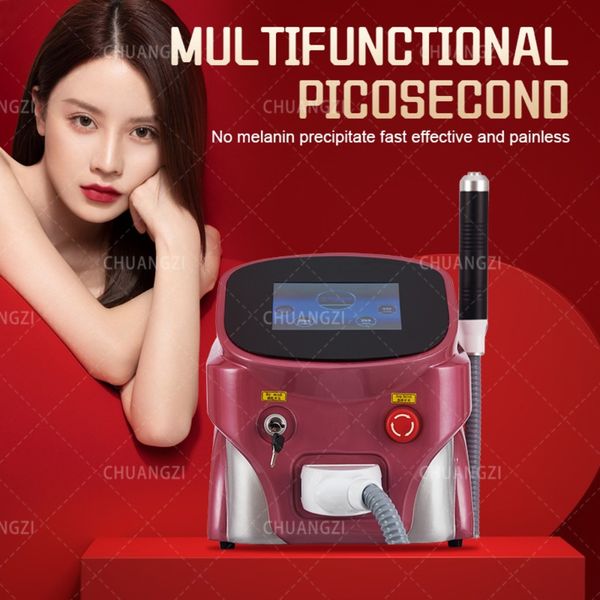 

2023 laser new tattoo spot remover q switch nd yag device for carbon stripping and coloring multi wavelength optional beauty machine, Black